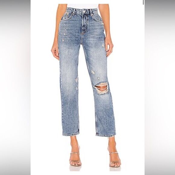 NWT Free People Dakota Straight Leg Jean in Indigo Blue - Picture 1 of 12